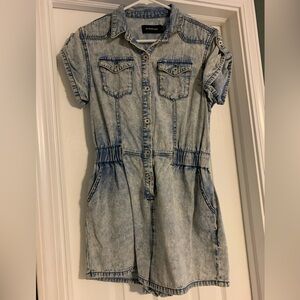 MINKPINK Acid Wash Denim Romper